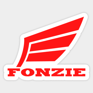 Fonzie Motorcycles - Wings Red Sticker